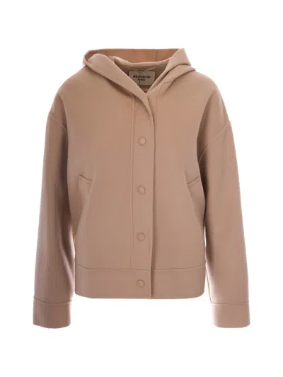 Weekend Max Mara Press-stud-fastening Hooded Jacket In Brown