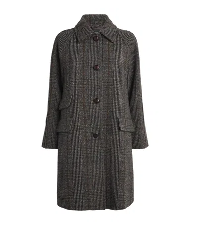 Weekend Max Mara Prince Of Wales Check Coat In Gray