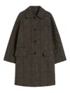 Weekend Max Mara Omens Chocolate Pitone Raglan-sleeves Wool-blend Coat In Brown
