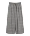 Weekend Max Mara Wool-blend Check Wide-leg Trousers In Gray