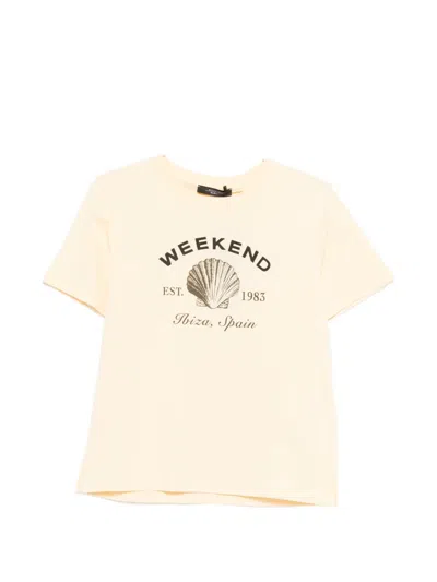 Weekend Max Mara Print T-shirt In Brown