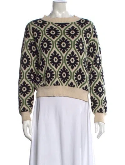 Pre-owned Weekend Max Mara Printed Bateau Neckline Sweater In Neutral