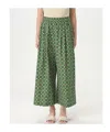 Weekend Max Mara Embroidered Polyester Blend Girino Pant In Green