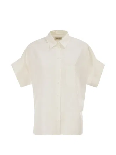 Weekend Max Mara Printed Cotton And Silk Shirt In Neutral