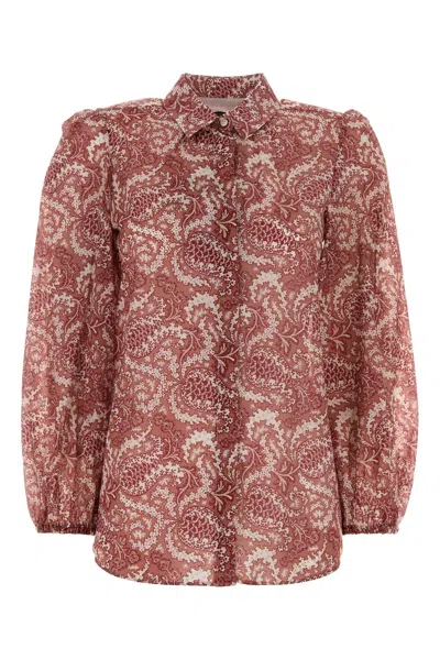 Weekend Max Mara Printed Cotton Periodi Shirt In Pink