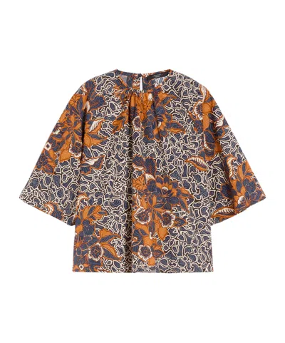 Weekend Max Mara Printed Cotton Poplin Shirt In Multi