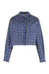 Weekend Max Mara Cotton Long-sleeved Shirt In Blue