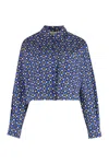 Weekend Max Mara Cotton Long-sleeved Shirt In Blue
