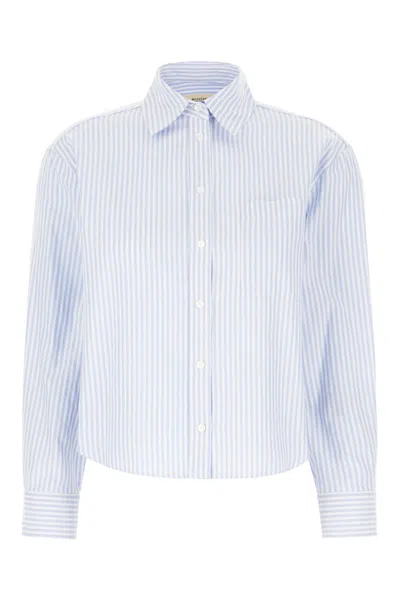 Weekend Max Mara Printed Cotton Shirt In Blue
