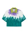 Weekend Max Mara Printed Cotton Short Shirt In Green