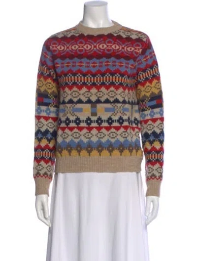 Pre-owned Weekend Max Mara Printed Crew Neck Sweater