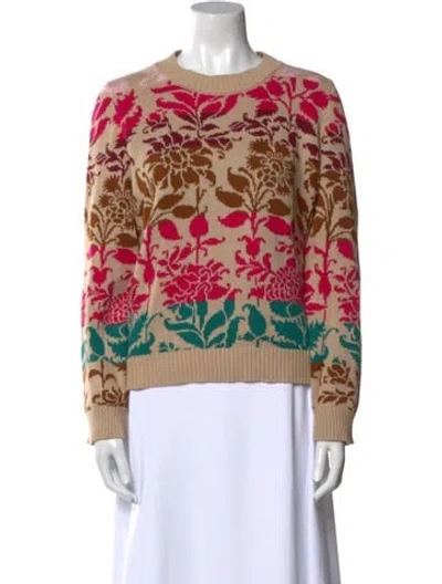 Pre-owned Weekend Max Mara Printed Crew Neck Sweater In Multi