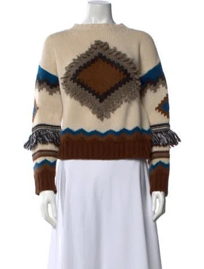 Pre-owned Weekend Max Mara Printed Crew Neck Sweater In Multi