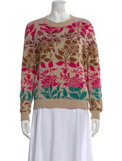 Pre-owned Weekend Max Mara Printed Crew Neck Sweater W/ Tags In Multi