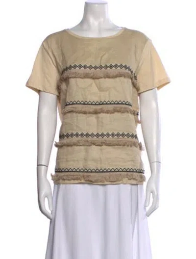 Pre-owned Weekend Max Mara Printed Crew Neck T-shirt In Neutral