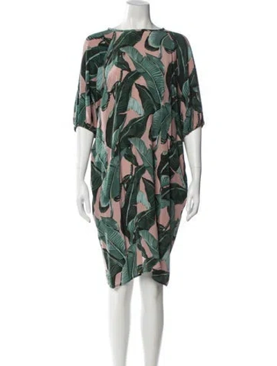 Pre-owned Weekend Max Mara Printed Keyhole Accent Robe In Pink