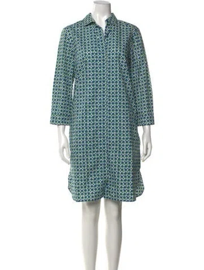 Pre-owned Weekend Max Mara Printed Knee-length Dress In Green