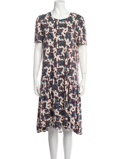 Pre-owned Weekend Max Mara Printed Knee-length Dress In Neutral