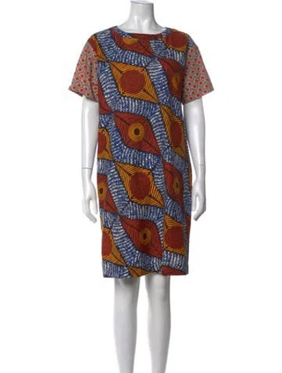 Pre-owned Weekend Max Mara Printed Knee-length Dress In Orange