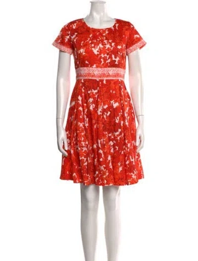 Pre-owned Weekend Max Mara Printed Knee-length Dress In Red