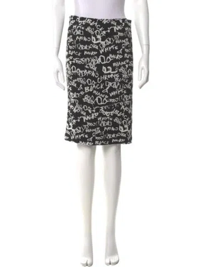 Pre-owned Weekend Max Mara Printed Knee-length Skirt In Black