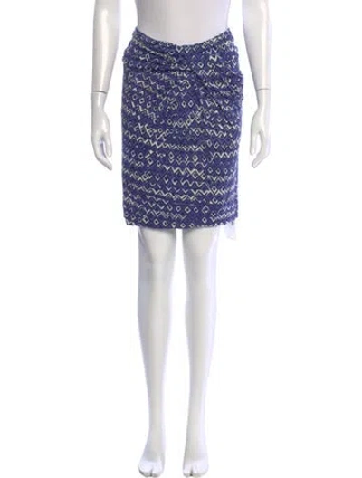 Pre-owned Weekend Max Mara Printed Knee-length Skirt In Blue