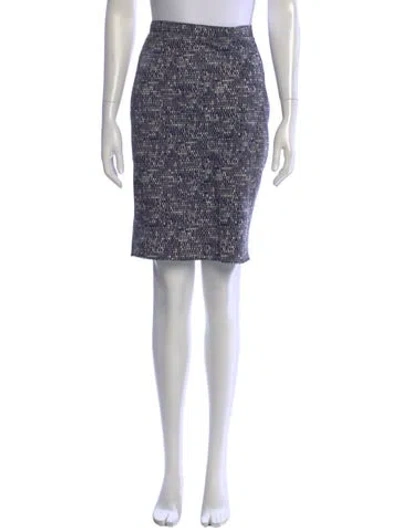 Pre-owned Weekend Max Mara Printed Knee-length Skirt In Blue