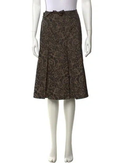 Pre-owned Weekend Max Mara Printed Knee-length Skirt In Green
