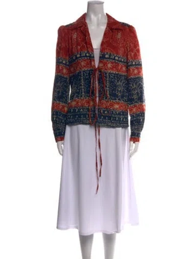 Pre-owned Weekend Max Mara Printed Long Sleeve Blouse In Multicolor
