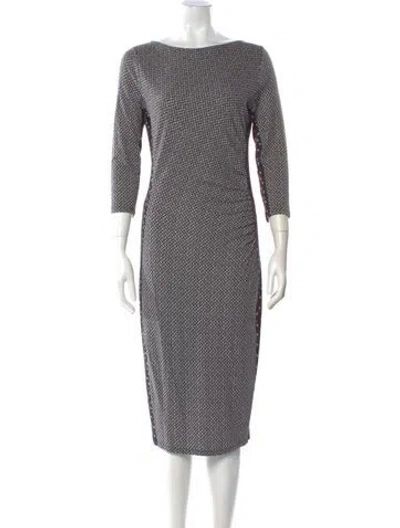 Pre-owned Weekend Max Mara Printed Midi Length Dress In Black