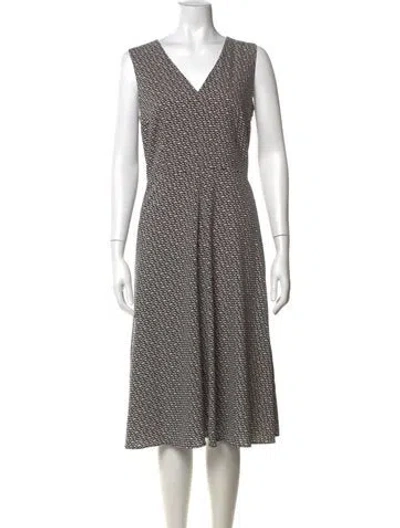 Pre-owned Weekend Max Mara Printed Midi Length Dress In Black