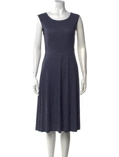 Pre-owned Weekend Max Mara Printed Midi Length Dress In Blue