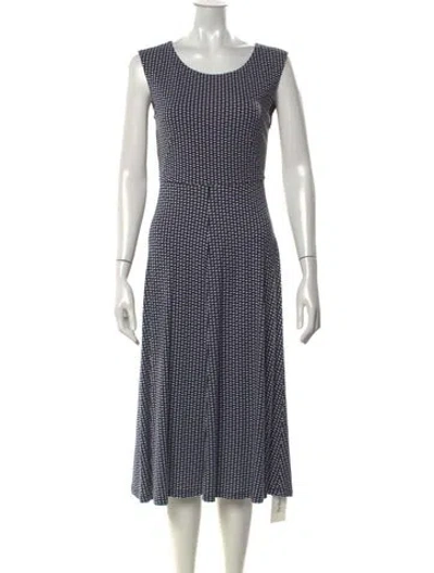 Pre-owned Weekend Max Mara Printed Midi Length Dress In Blue