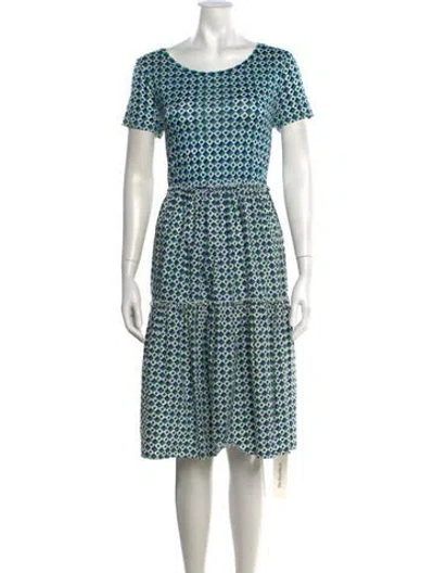 Pre-owned Weekend Max Mara Printed Midi Length Dress In Blue/green