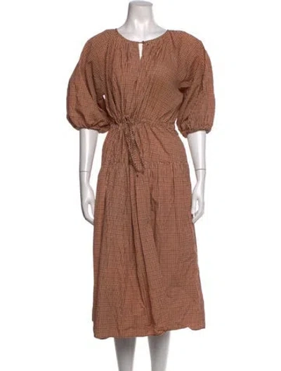 Pre-owned Weekend Max Mara Printed Midi Length Dress In Brown