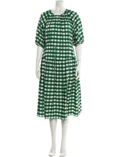 Pre-owned Weekend Max Mara Printed Midi Length Dress In Green