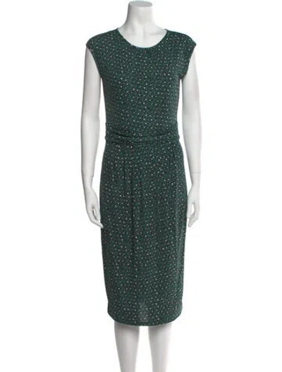 Pre-owned Weekend Max Mara Printed Midi Length Dress In Green