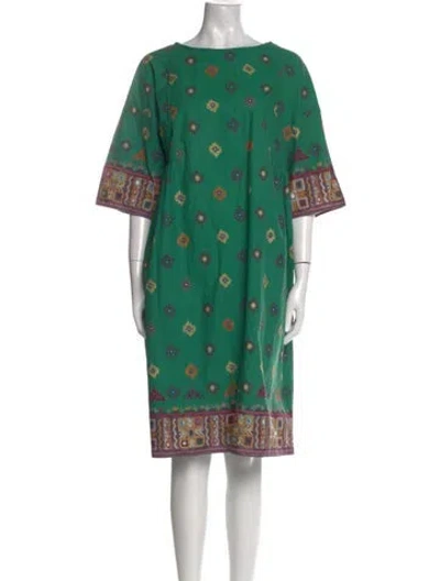 Pre-owned Weekend Max Mara Printed Midi Length Dress In Green