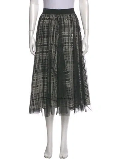 Pre-owned Weekend Max Mara Printed Midi Length Skirt In Black