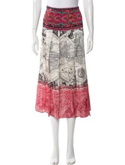 Pre-owned Weekend Max Mara Printed Midi Length Skirt In Multi