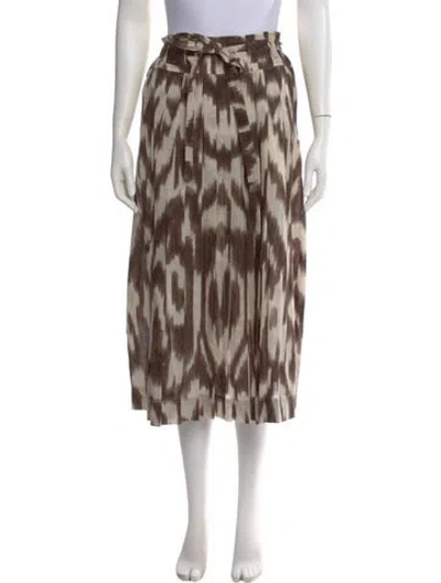Pre-owned Weekend Max Mara Printed Midi Length Skirt In Neutral