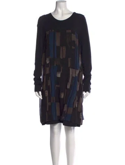 Pre-owned Weekend Max Mara Printed Mini Dress In Black