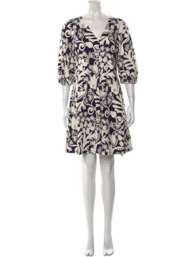 Pre-owned Weekend Max Mara Printed Mini Dress In Blue