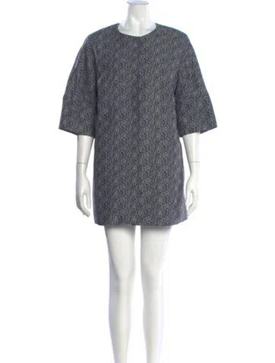 Pre-owned Weekend Max Mara Printed Mini Dress In Blue