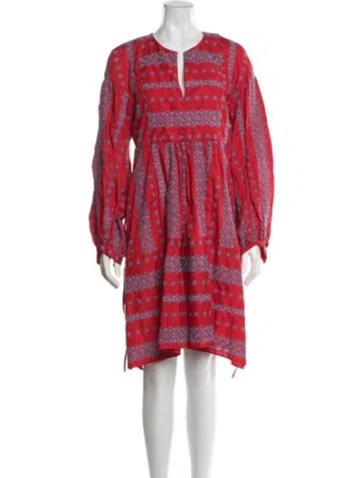 Pre-owned Weekend Max Mara Printed Mini Dress In Blue/red