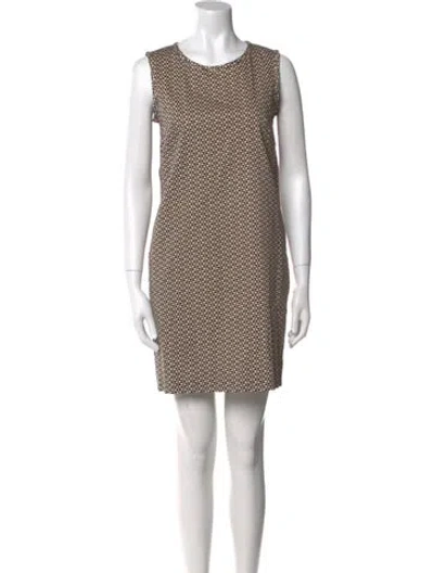 Pre-owned Weekend Max Mara Printed Mini Dress In Neutral