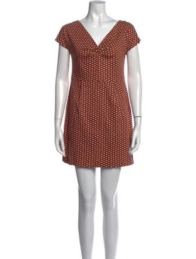Pre-owned Weekend Max Mara Printed Mini Dress In Orange