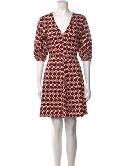 Pre-owned Weekend Max Mara Printed Mini Dress In Red