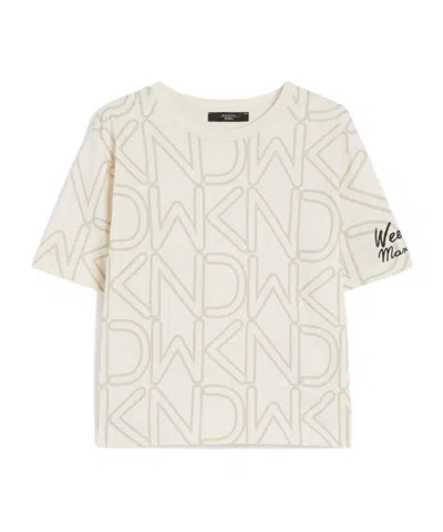 Weekend Max Mara Printed Organic Cotton T-shirt In Neutral