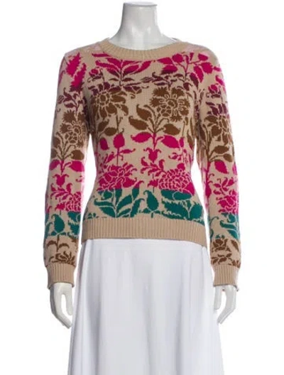 Pre-owned Weekend Max Mara Printed Scoop Neck Sweater In Multi
